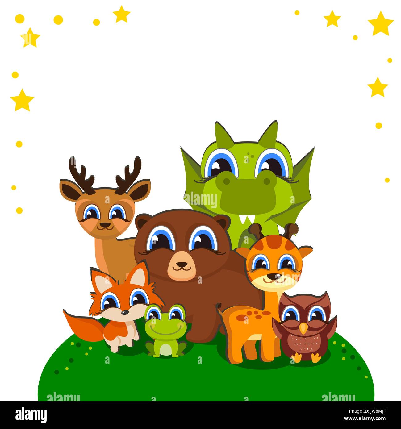 Cartoon wild animals background Stock Vector Image & Art Alamy