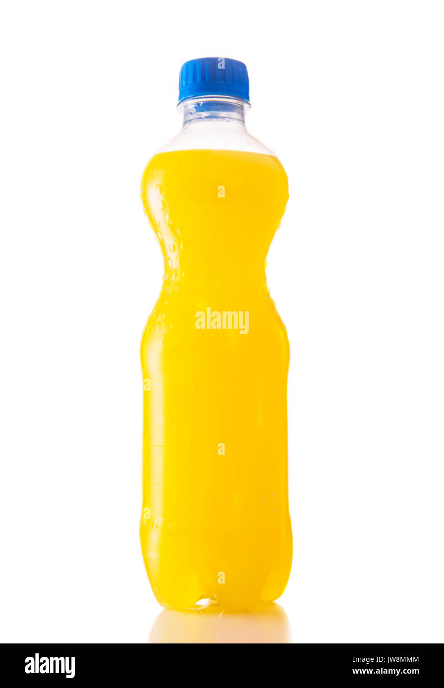 Bottle of orange juice Stock Photo