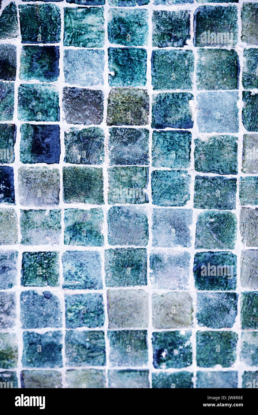 Moroccan tiles in blue, marine colours. Abstract texture background. Stock Photo