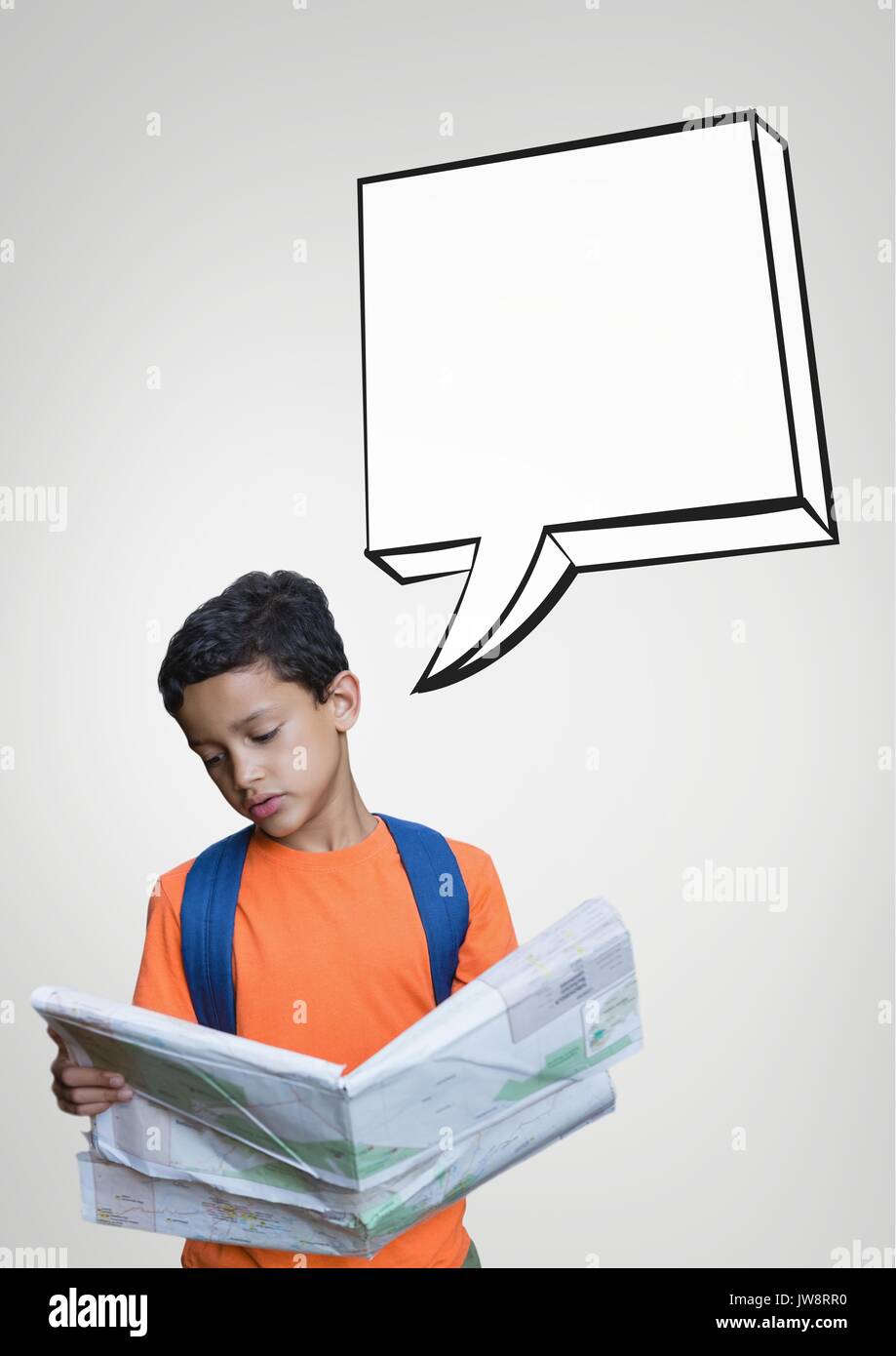 Digital Composite Of Student Boy With Speech Bubble Reading The Newspaper Against Grey Background Stock Photo Alamy Digital Composite Of Student Boy With Speech Bubble Reading The Newspaper Against Grey Background Stock Photo Alamy