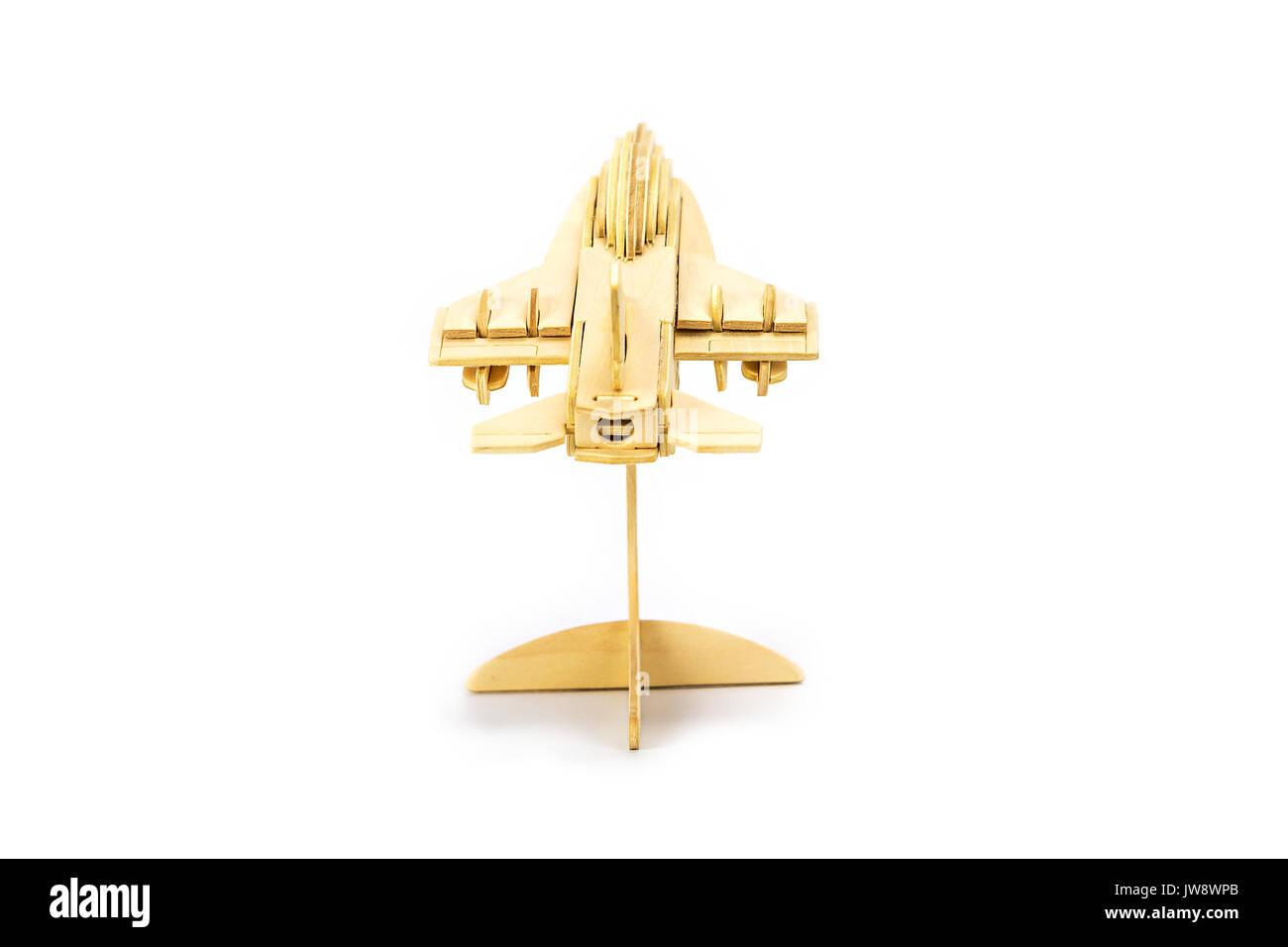 Wooden toy airplane model isolated on white background Stock Photo - Alamy