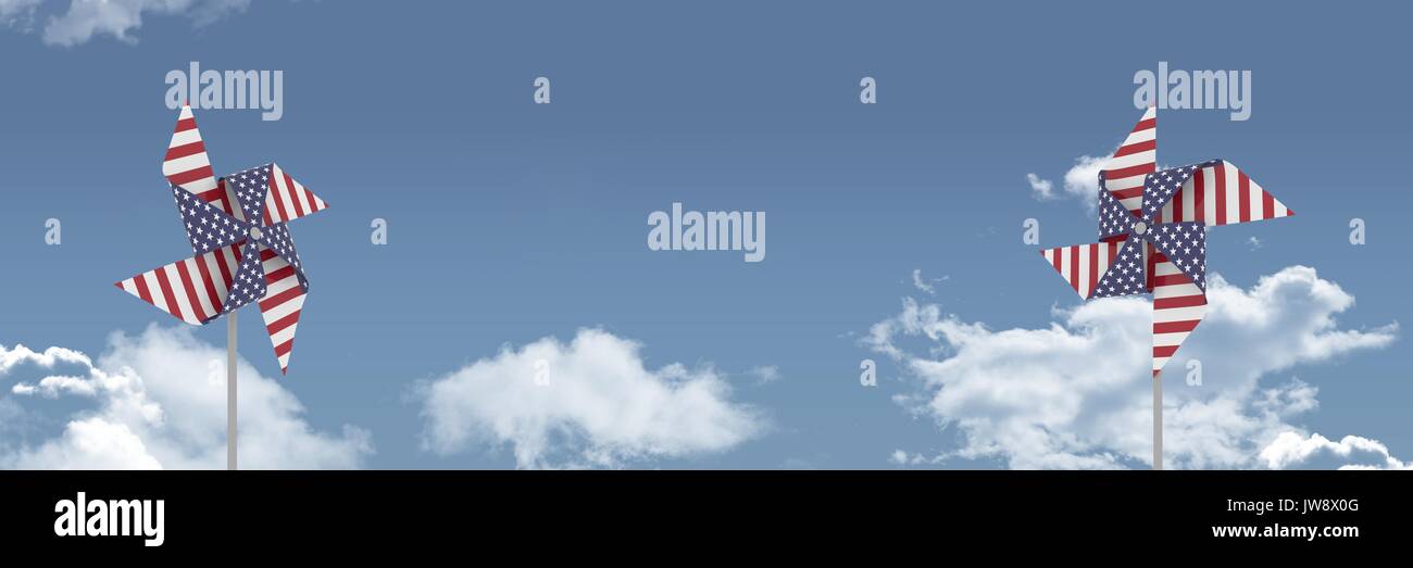 Digital composite of USA wind catchers in front of sky Stock Photo - Alamy