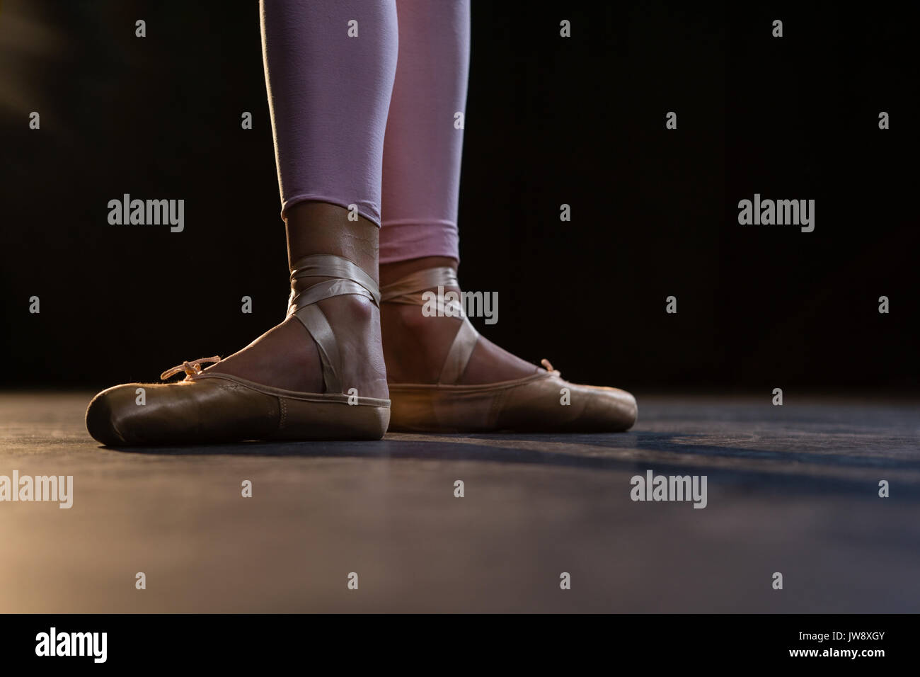 Ballerina practicing ballet dance in the studio Stock Photo