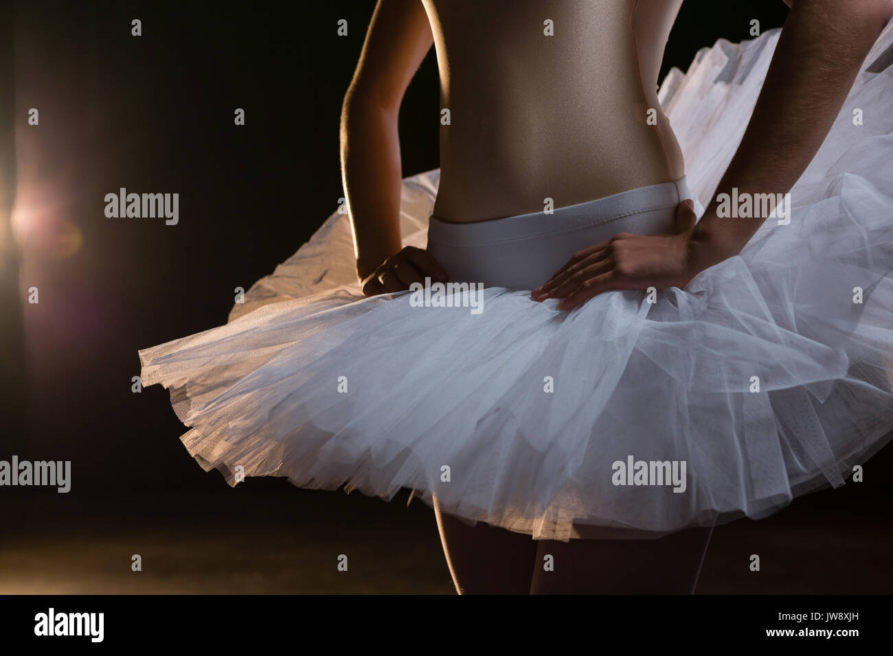 Ballerina practicing ballet dance in the studio Stock Photo