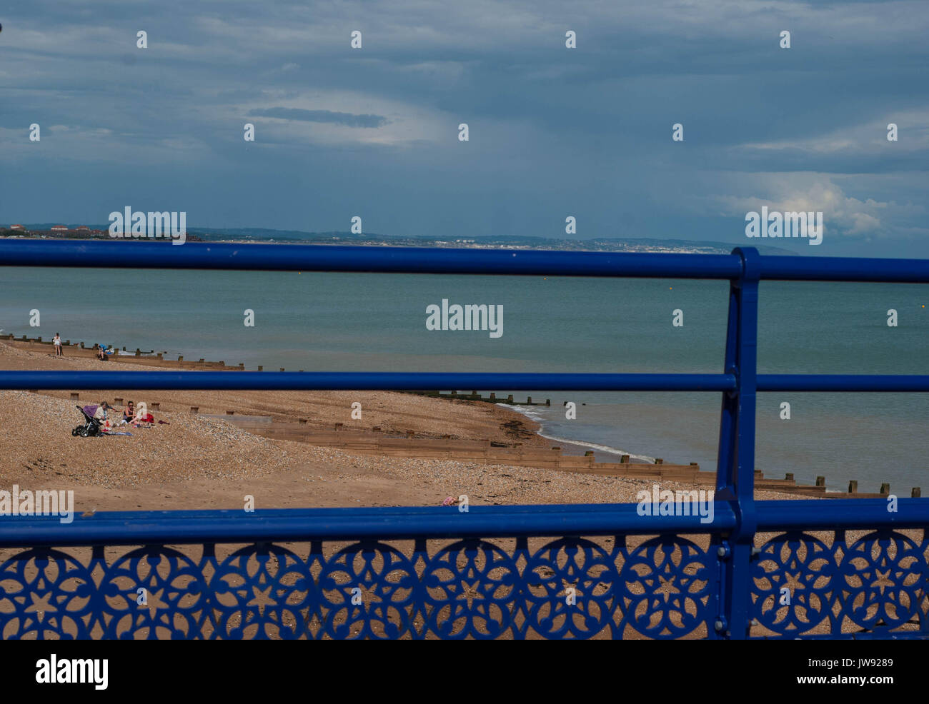 A series of photographs taken on Eastbourne Pier through sunshine and rain Stock Photo