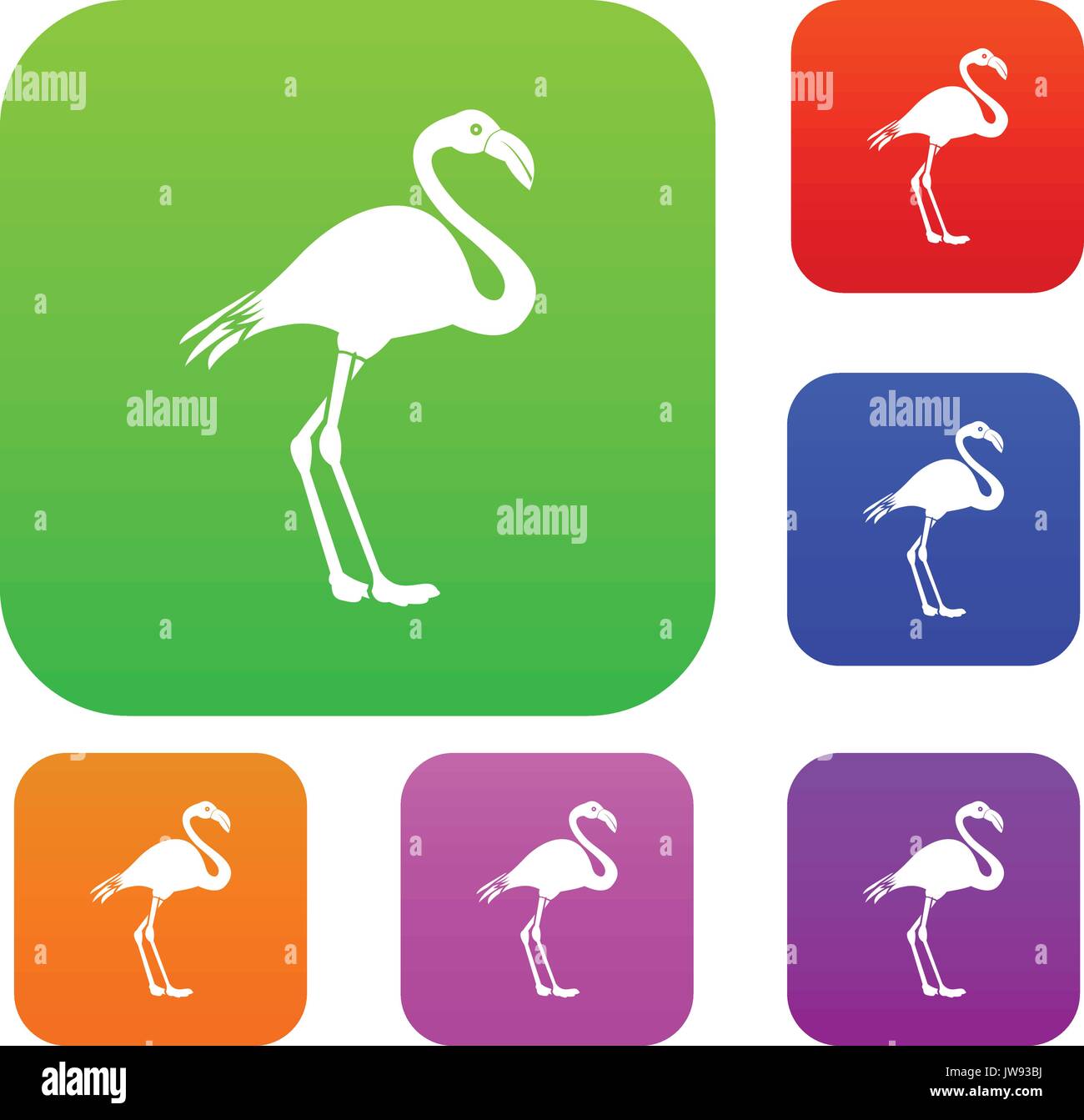 Flamingo set collection Stock Vector Image & Art - Alamy