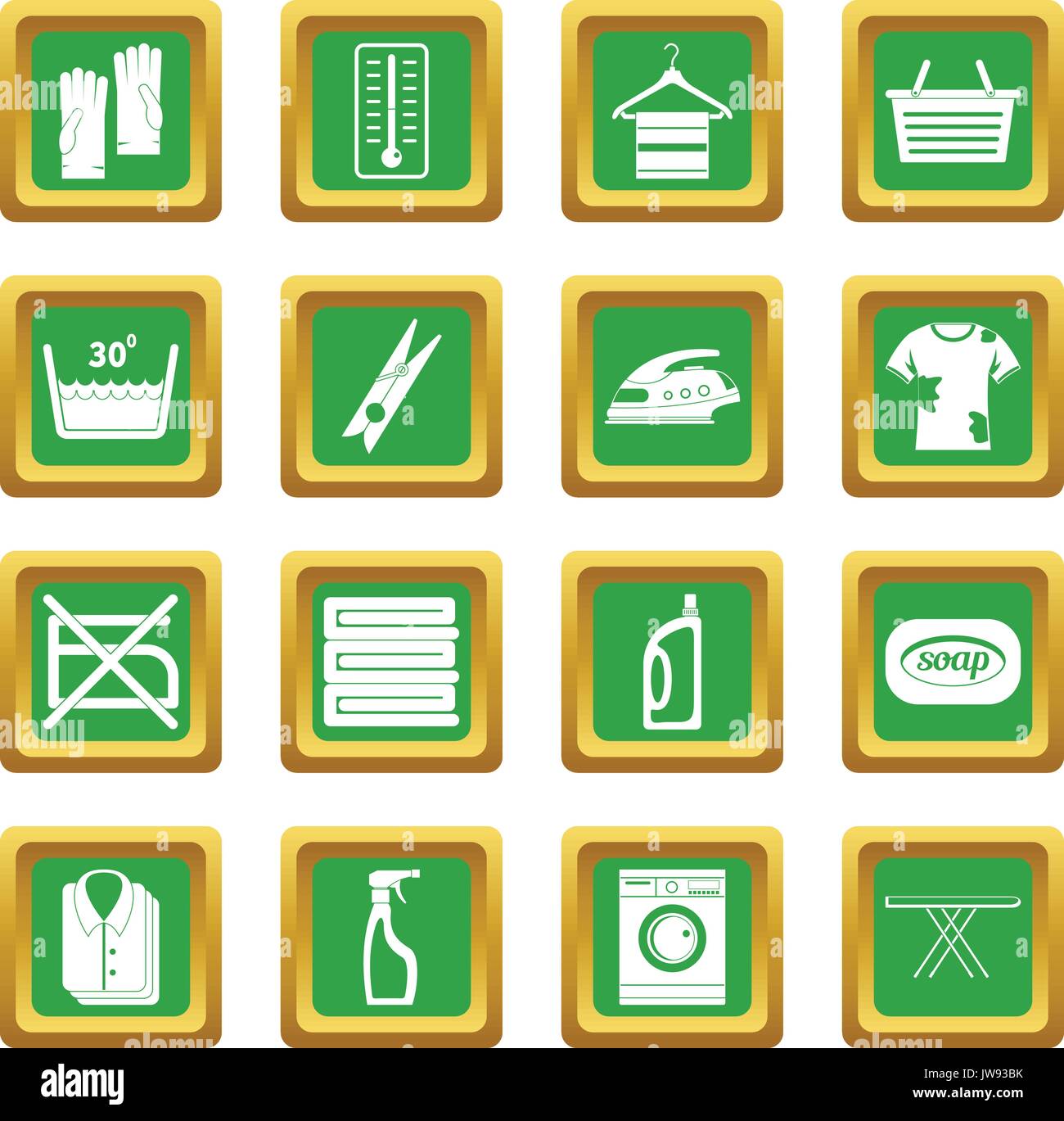 Laundry icons set green Stock Vector Image & Art Alamy