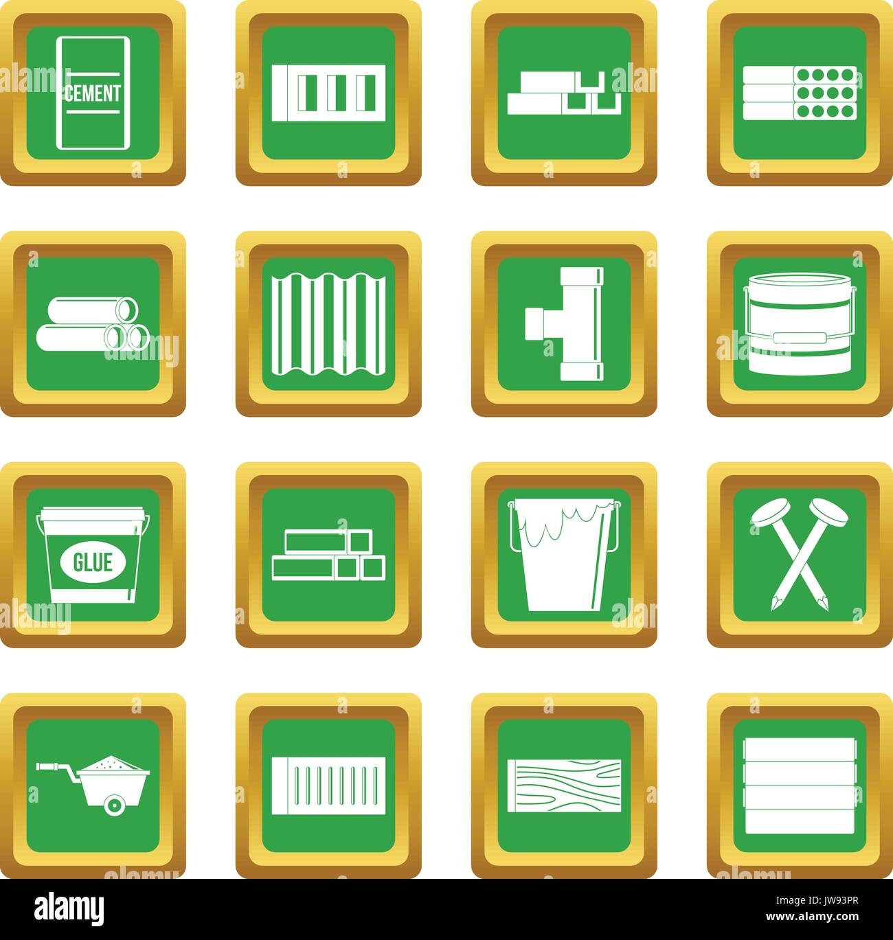 Building materials icons set green Stock Vector Image & Art Alamy