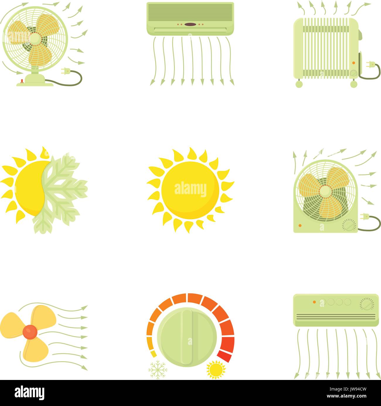Cooling icons set, cartoon style Stock Vector Image & Art - Alamy