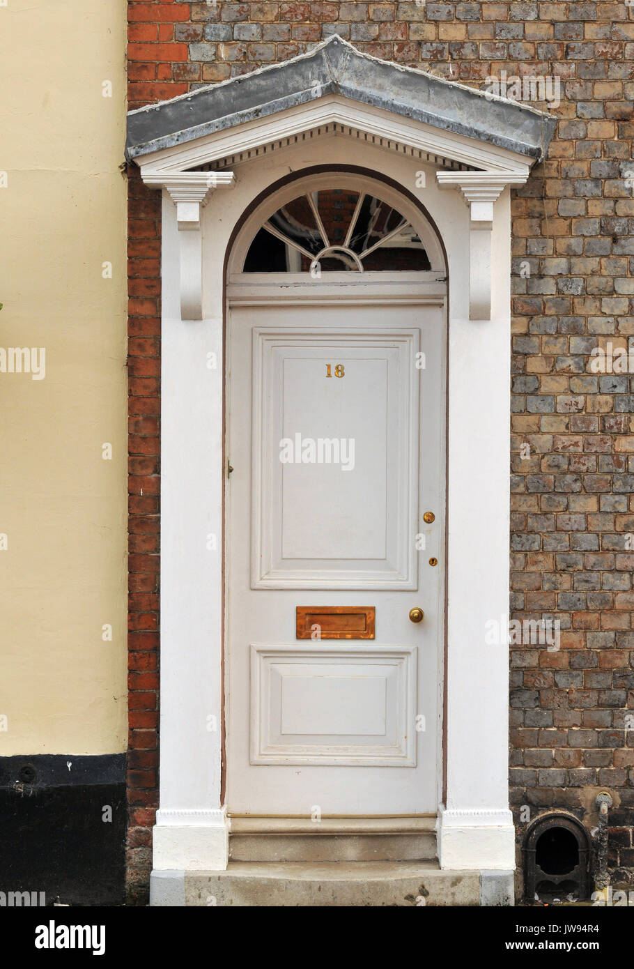 The Front Door To A Large House On A Georgian Street In