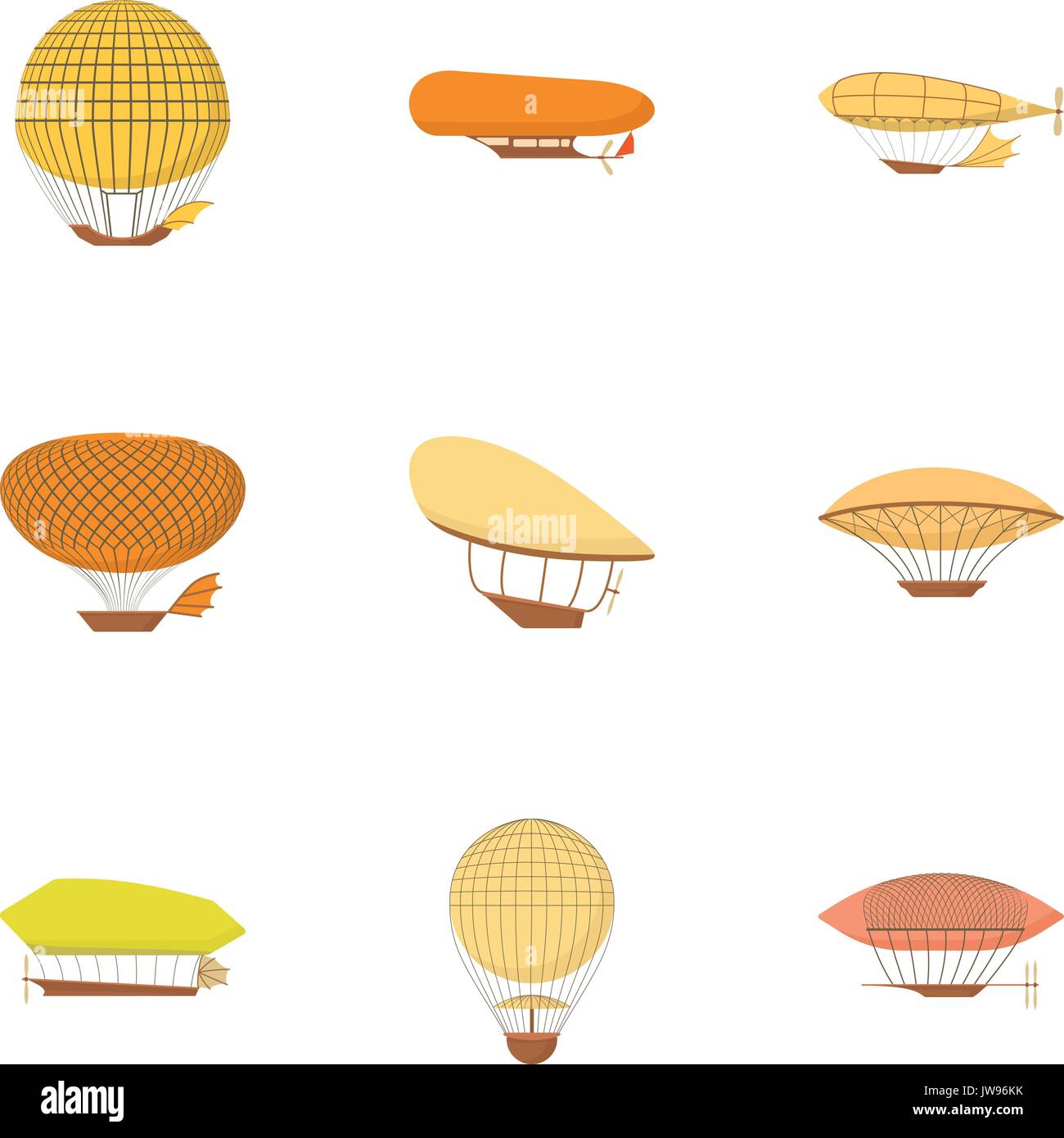 Dirigible icons set, cartoon style Stock Vector Image & Art - Alamy