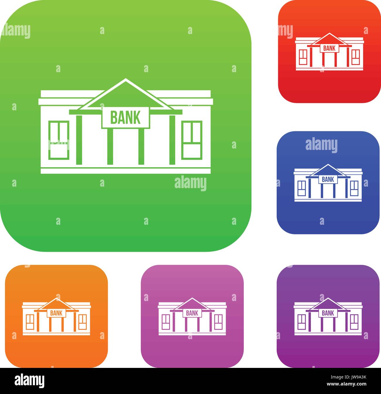 Bank building set collection Stock Vector Image & Art - Alamy