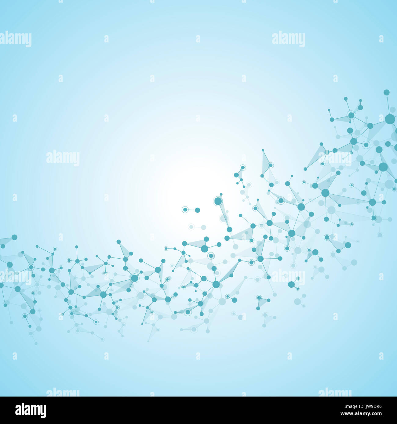 Molecule structure dna and neurons, connected lines with dots, genetic and chemical compounds, illustration Stock Photo