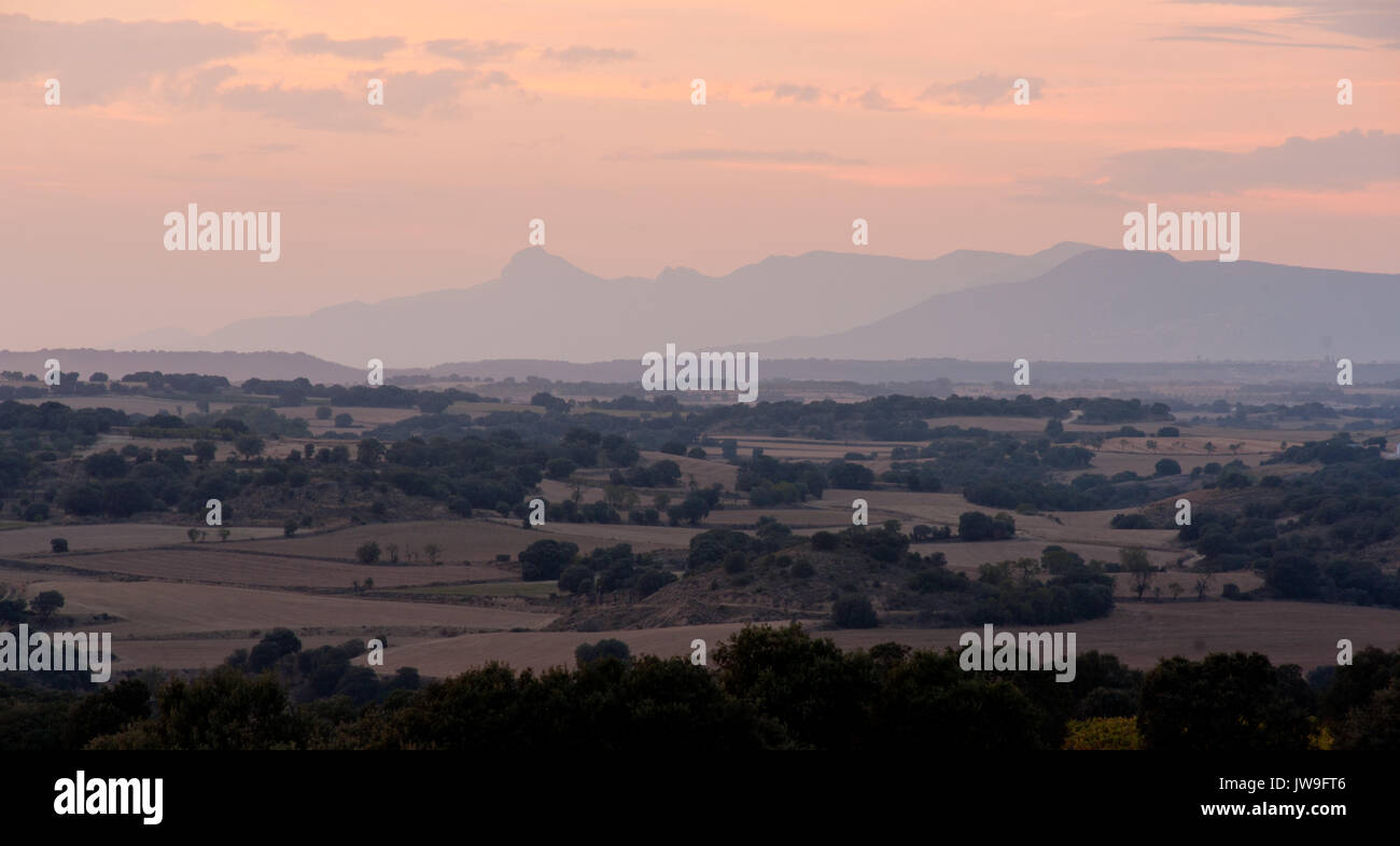 Huesca plains, surrounding of Parque de la Sierre y de los Canones de Guara, Aragon, Spain, western Europe. Stock Photo