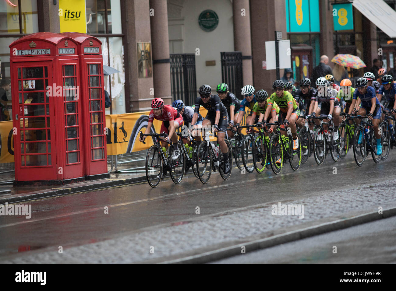 29 July 2017 The Strand London UK Prudential ride the Classique Race the pack of riders coming down the Strand Stock Photo