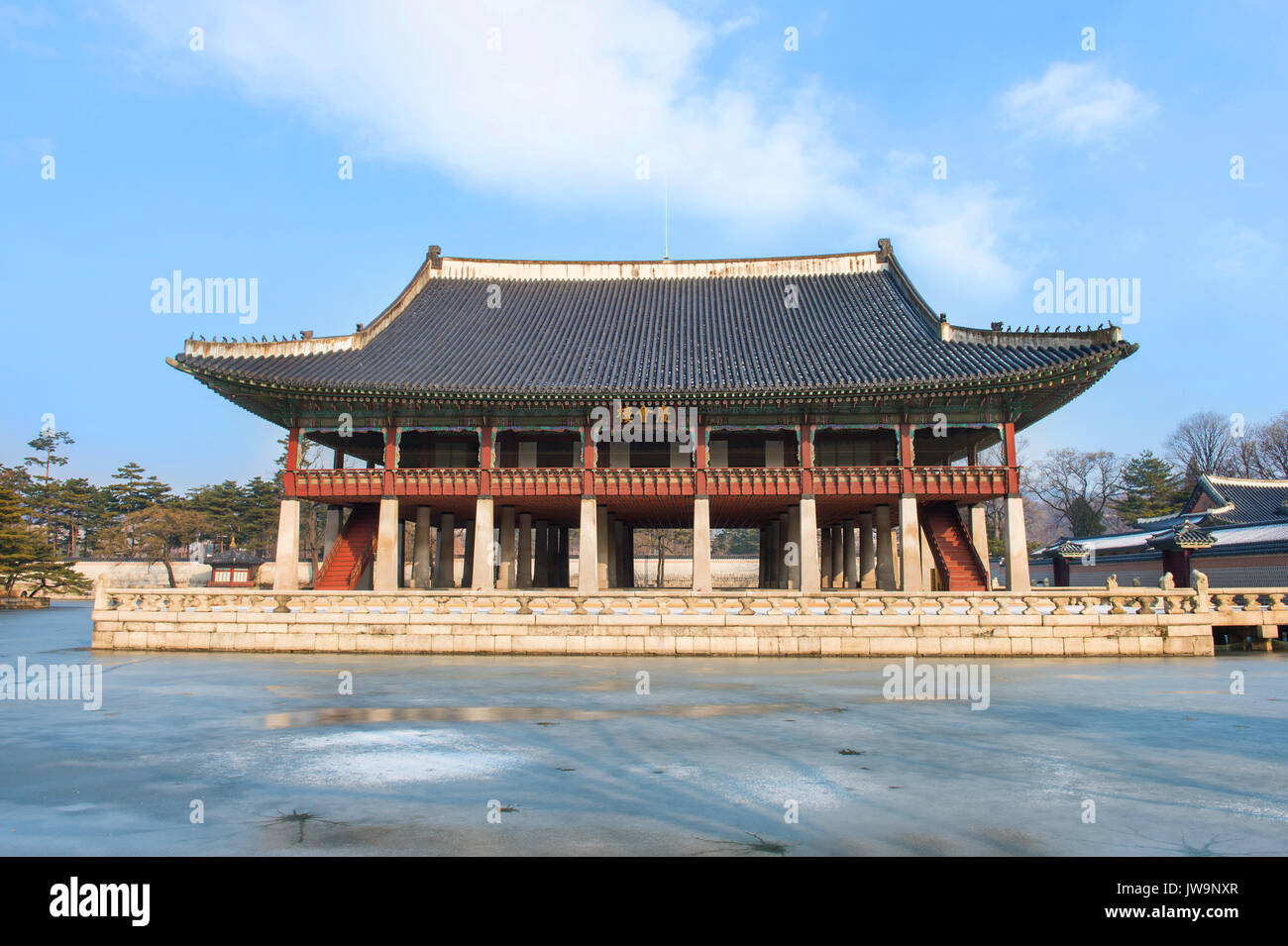 Gyeongbokgung palace in winter,Korea Stock Photo