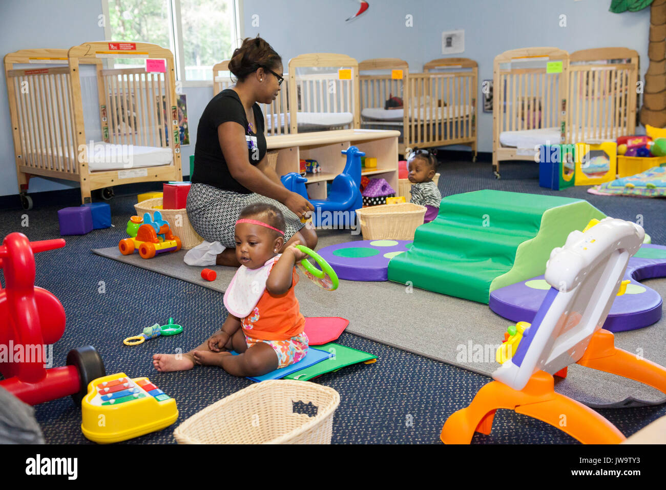 Charlotte, North Carolina - Children in Head Start at the Bethlehem Center. The Center serves low-income families in Charlotte; it is supported by Uni Stock Photo