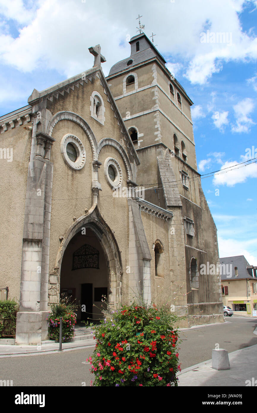 Saint-Germain church in Arudy (France). Stock Photo