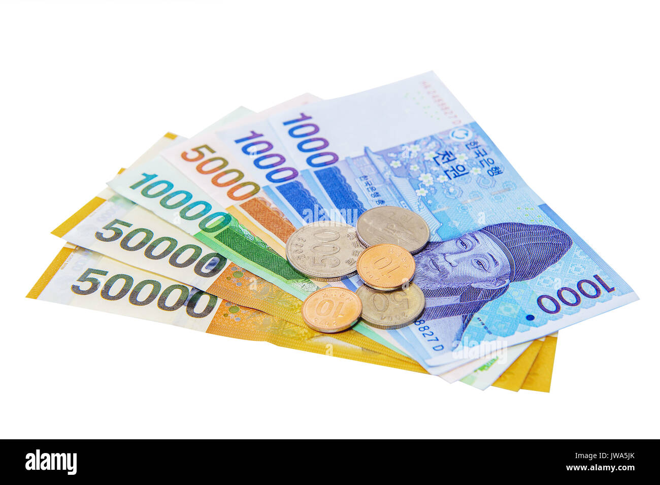 South Korean Won Currency Stock Photo Alamy