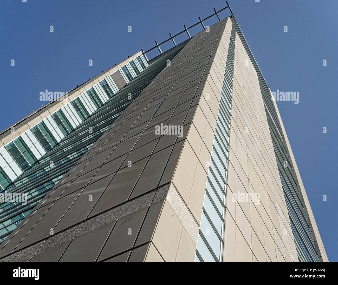 Low angle view of Calgary Courts Centre, Calgary, Alberta, Canada Stock Photo