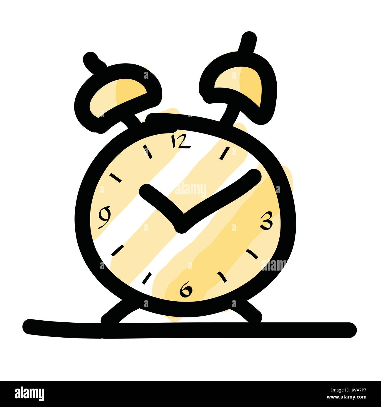 The abstract sketch illustration of the alarm clock Stock Vector Image ...