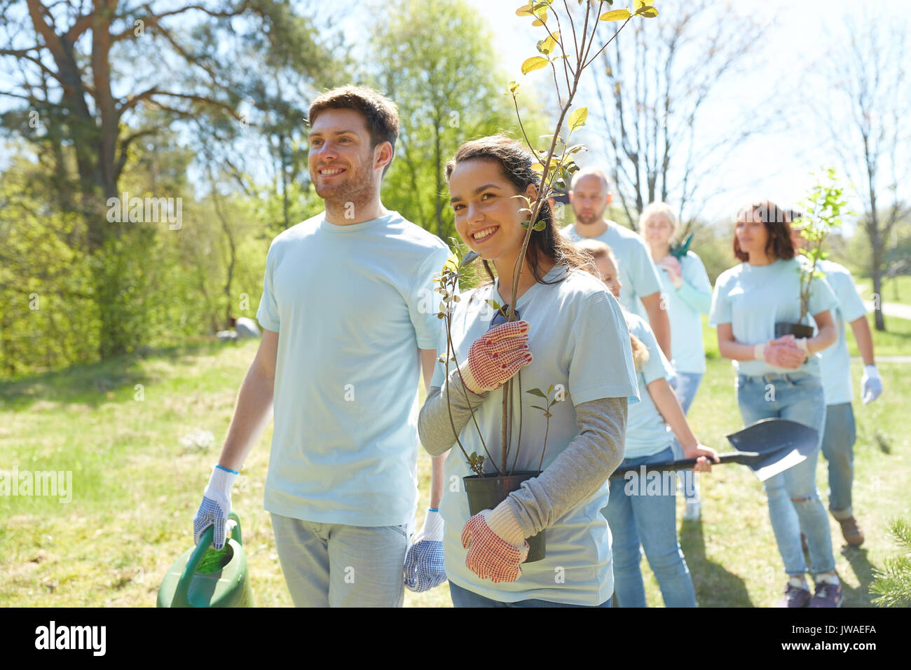 Voluntary volunteers plant tree hi-res stock photography and images - Alamy