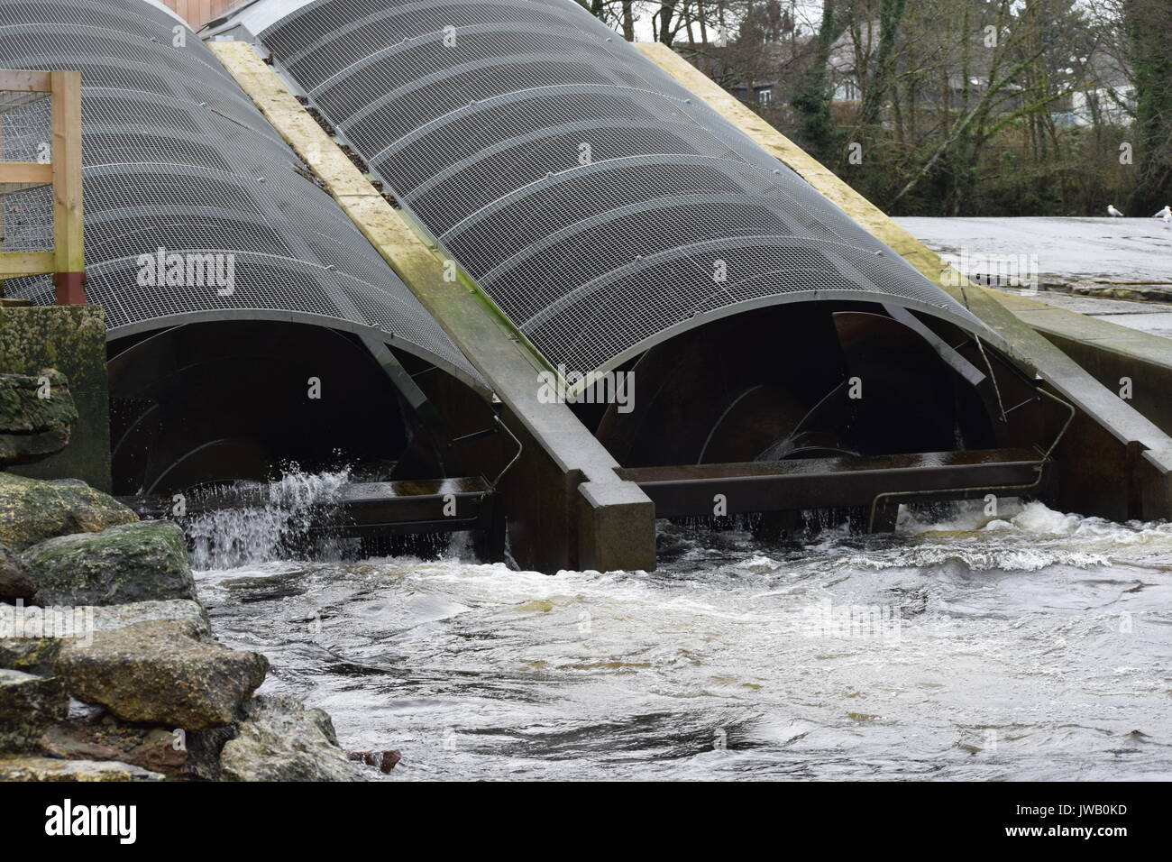 Turning river water filter Stock Photo Alamy