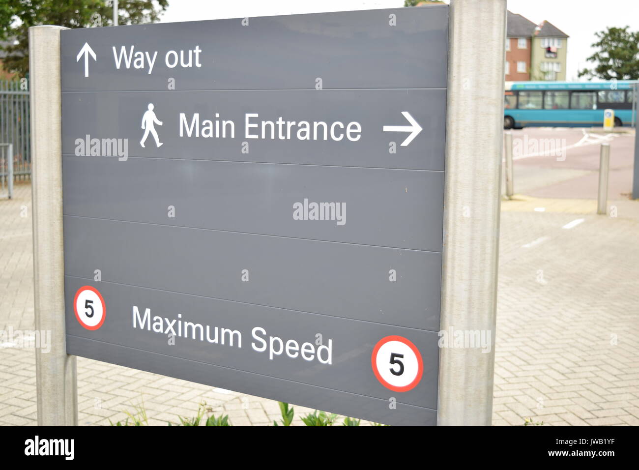 Main entrance sign Stock Photo - Alamy