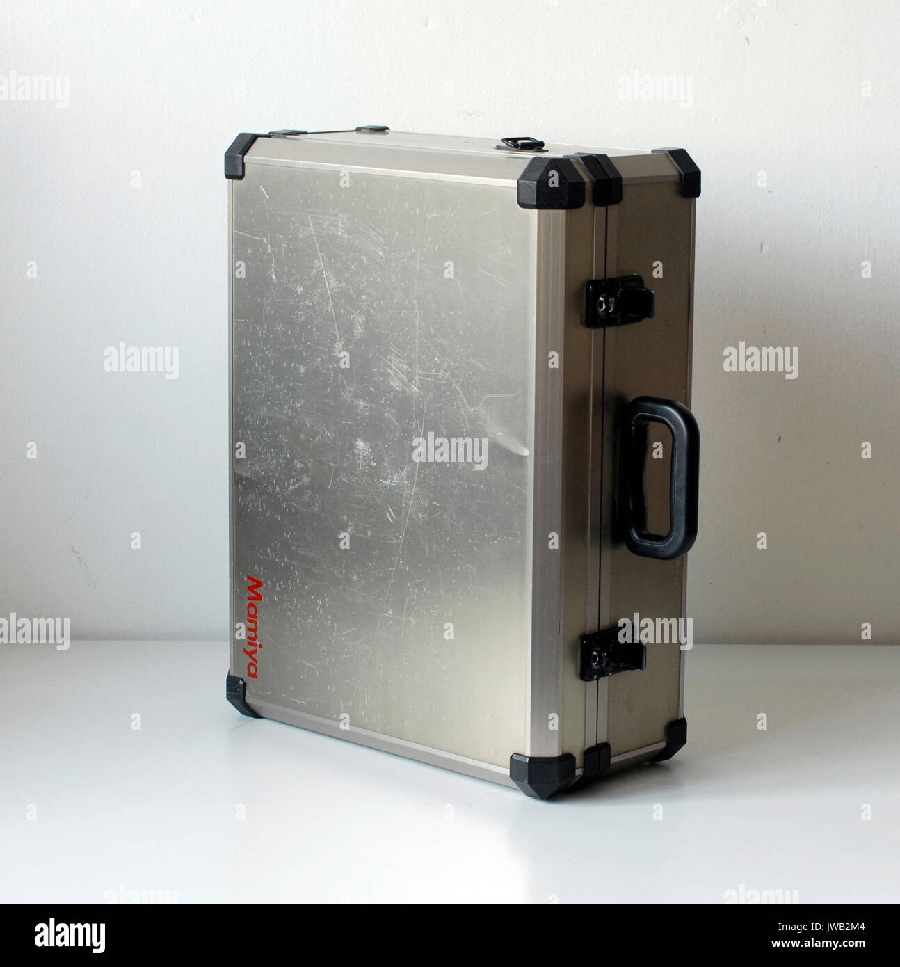 Flight case, empty rigid suitcase to store photographic equipment, Mamiya brand Stock Photo