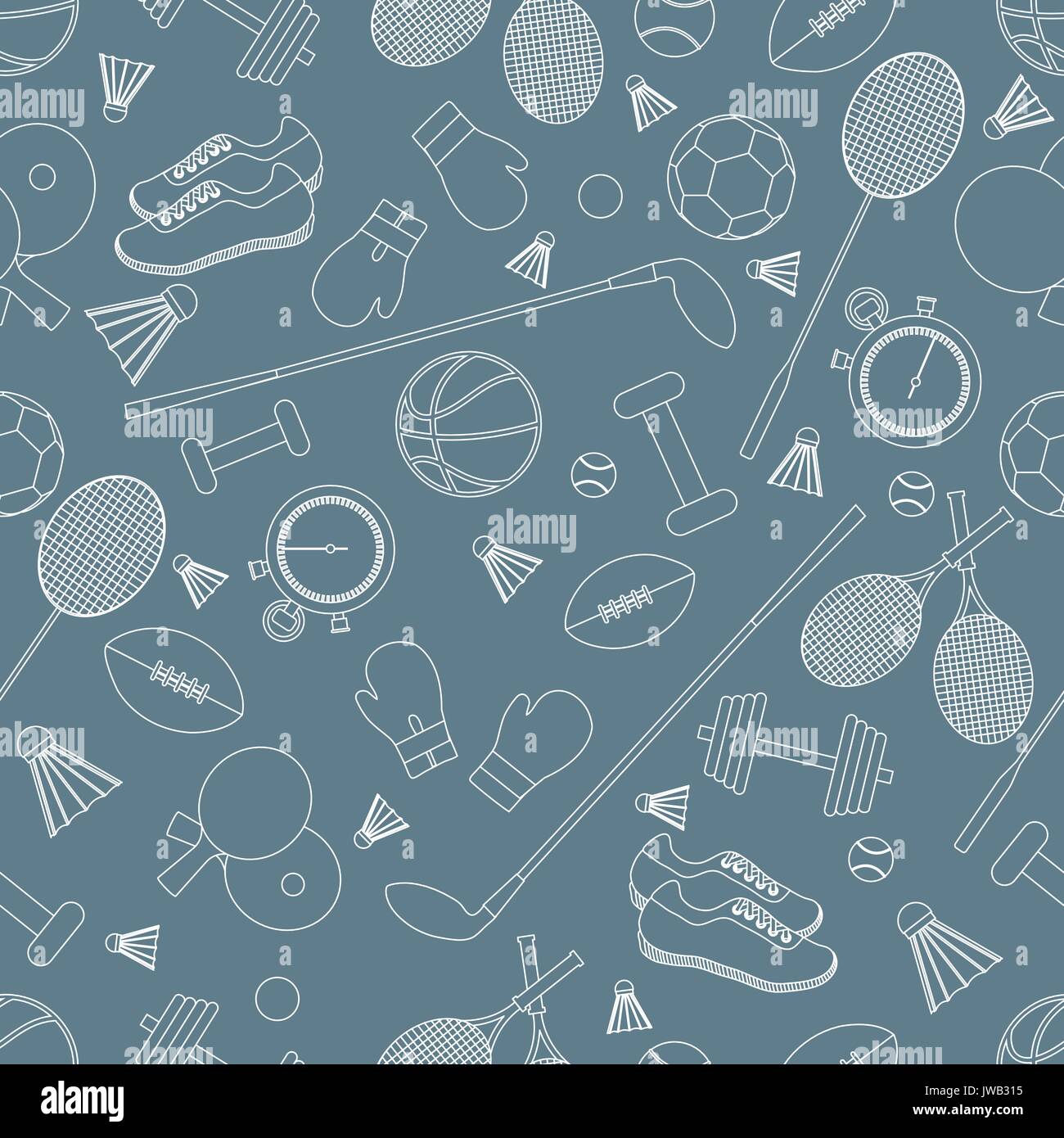 Seamless pattern on the sports theme. Vector illustration sports and  fitness equipment. Series of Sporting Patterns Stock Vector Image & Art -  Alamy