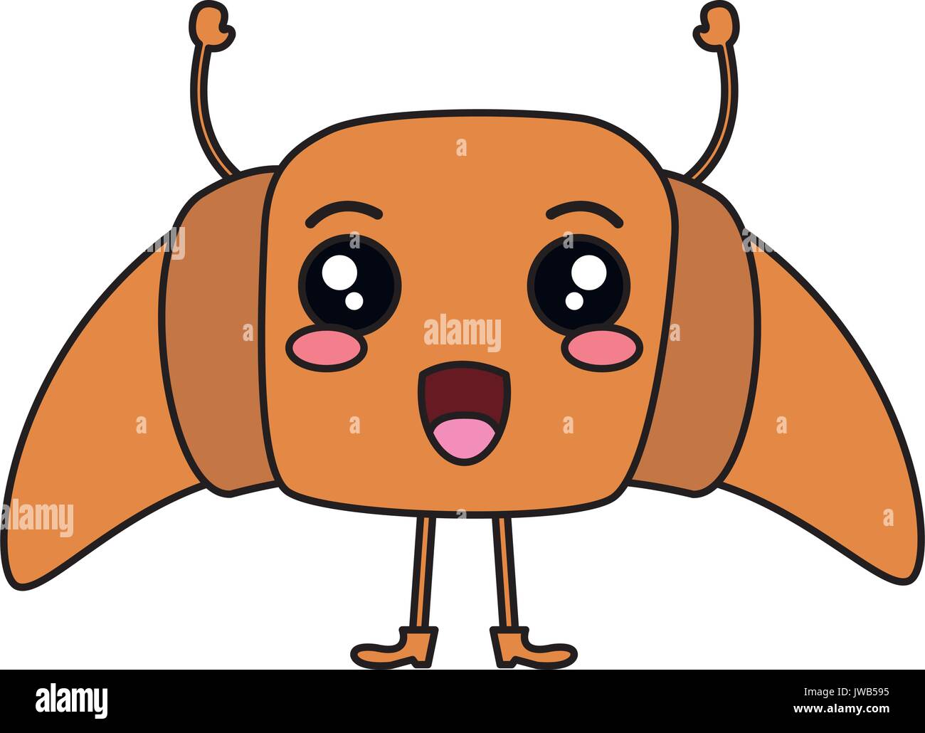 delicious croissant bread kawaii character vector illustration design ...