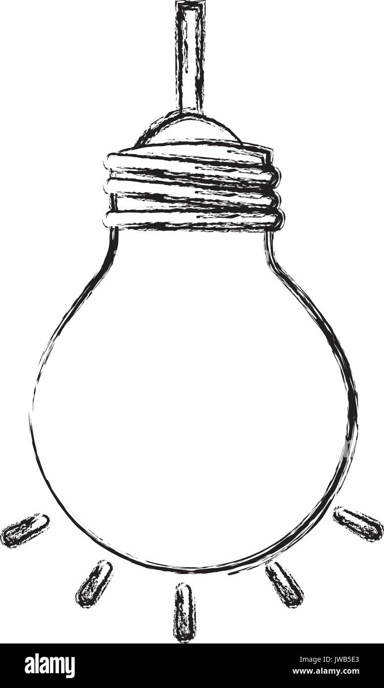 Bulb Light Hanging Isolated Icon Vector Illustration Design Stock