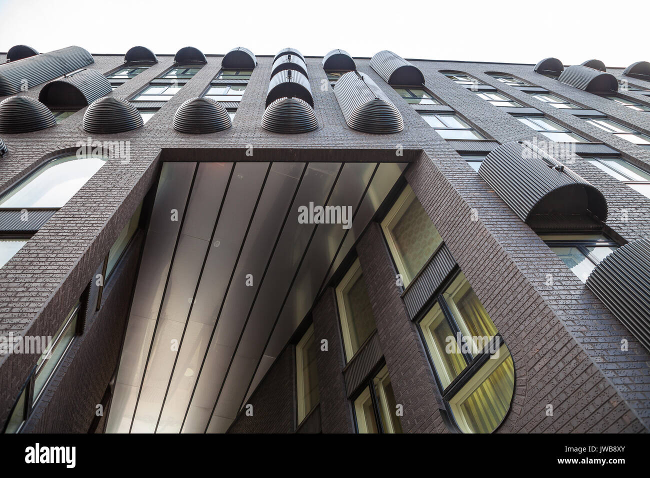 Ulltra modern dark grey brick business building with rich exterior