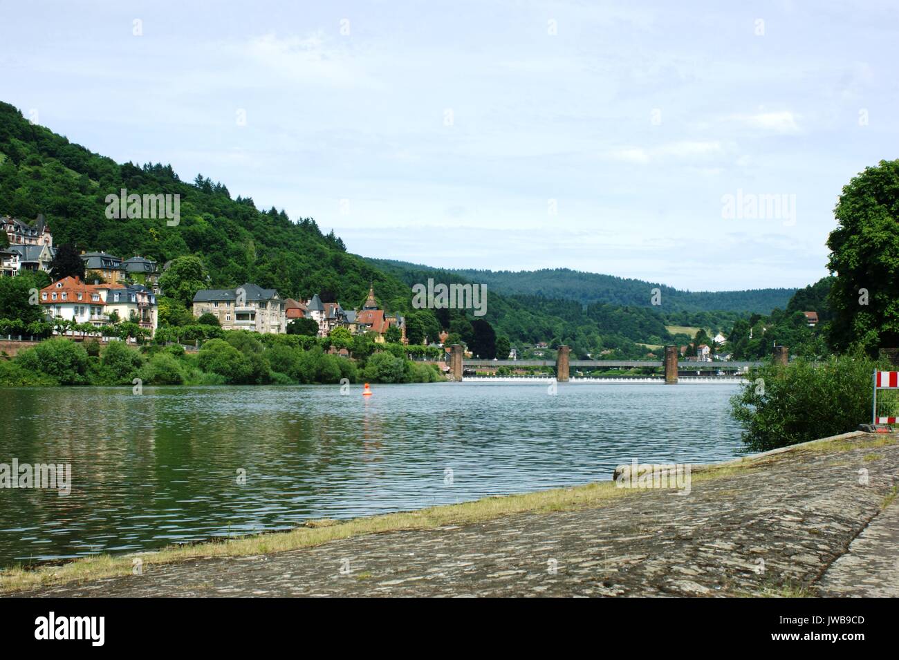 The River Neckar at Heidelberg Stock Photo