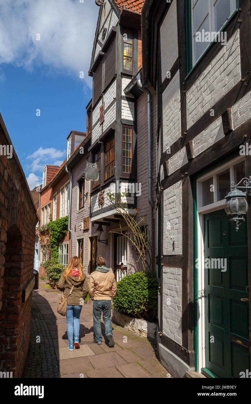 BREMEN, GERMANY 16 APR 2016 Colorful houses in historic