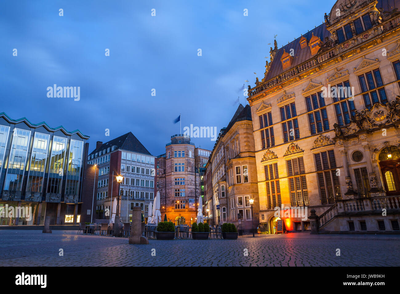BREMEN, GERMANY 16 APR 2016 Historic market square with Parliament