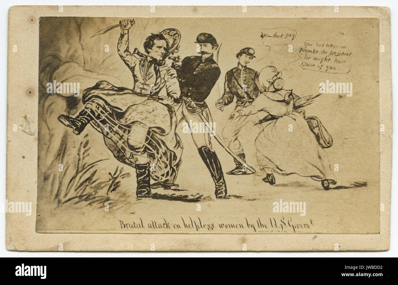 Brutal Attack on Helpless Women by the U.S. Government - Civil War Photographs Stock Photo