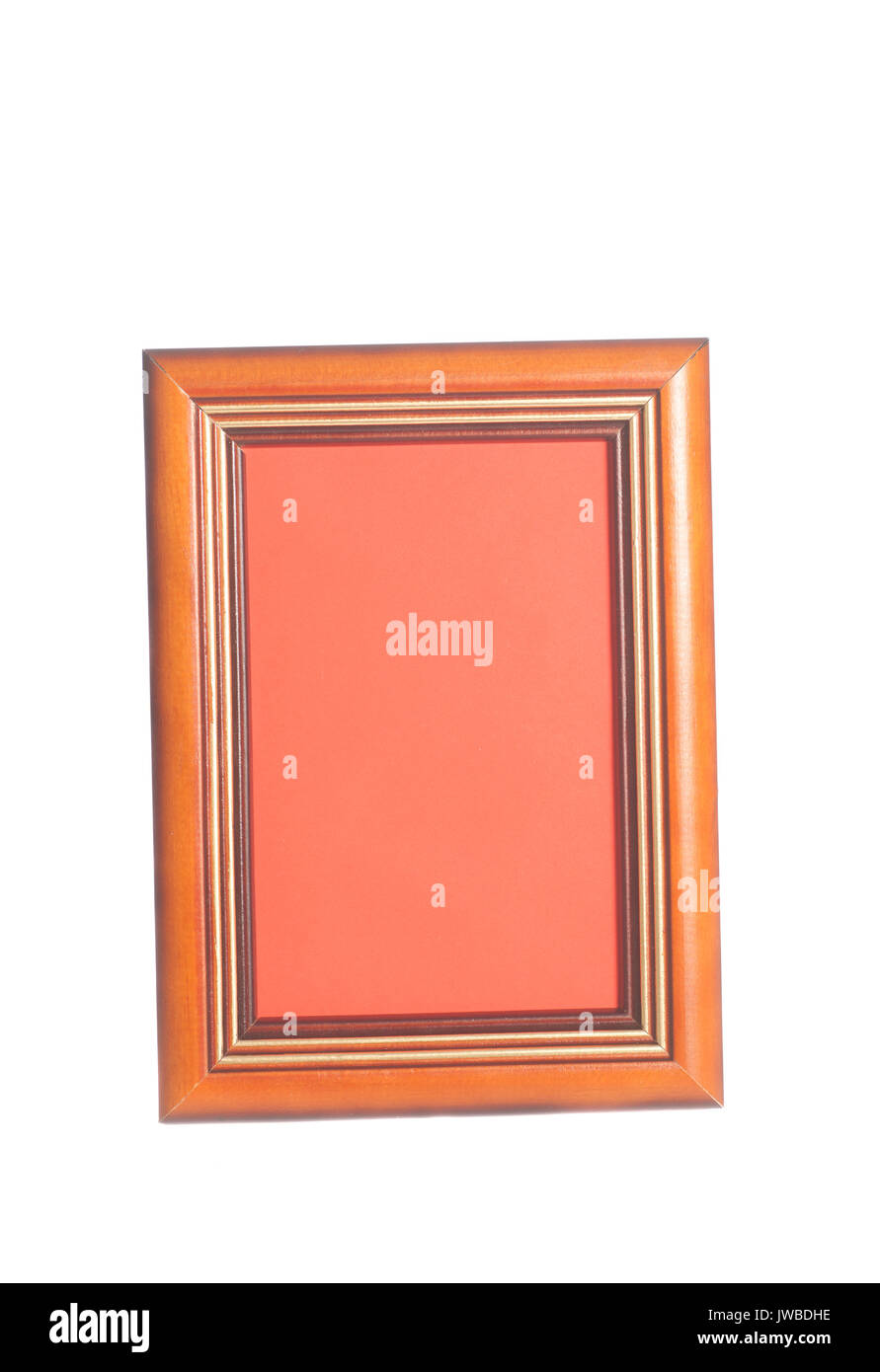 wooden picture frame isolated on white background Stock Photo - Alamy