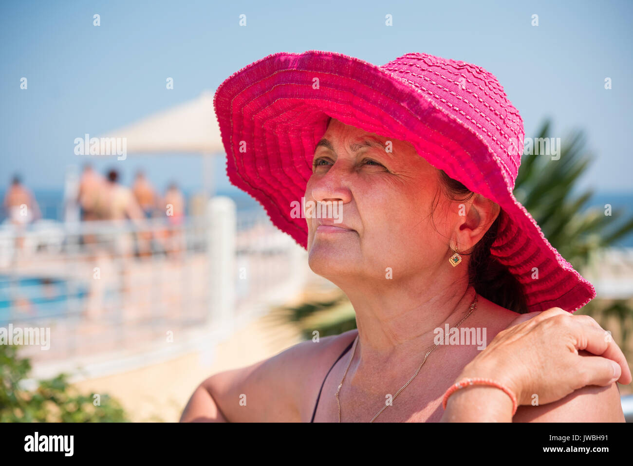 Beautiful mature woman in bikini hi-res stock photography and images ...