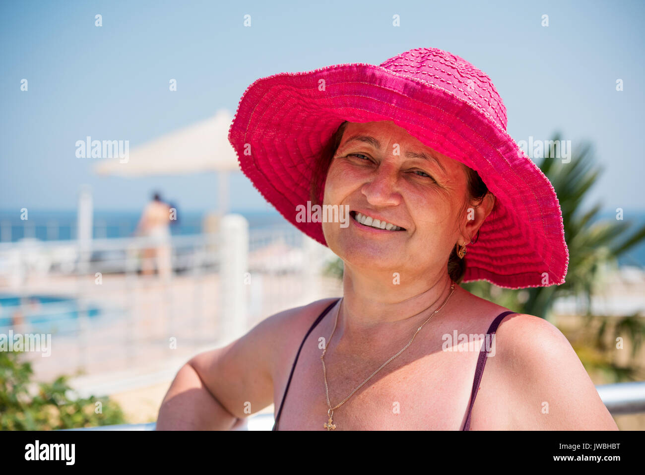 Beautiful mature woman in bikini hires stock photography and images