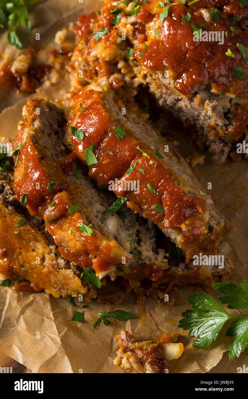 Homemade Savory Spiced Meatloaf with Onion and Parsley Stock Photo Alamy