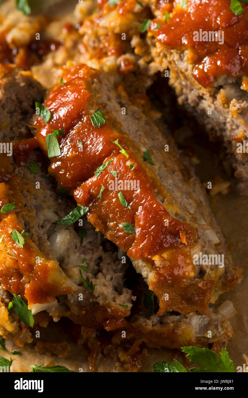 Homemade Savory Spiced Meatloaf with Onion and Parsley Stock Photo Alamy