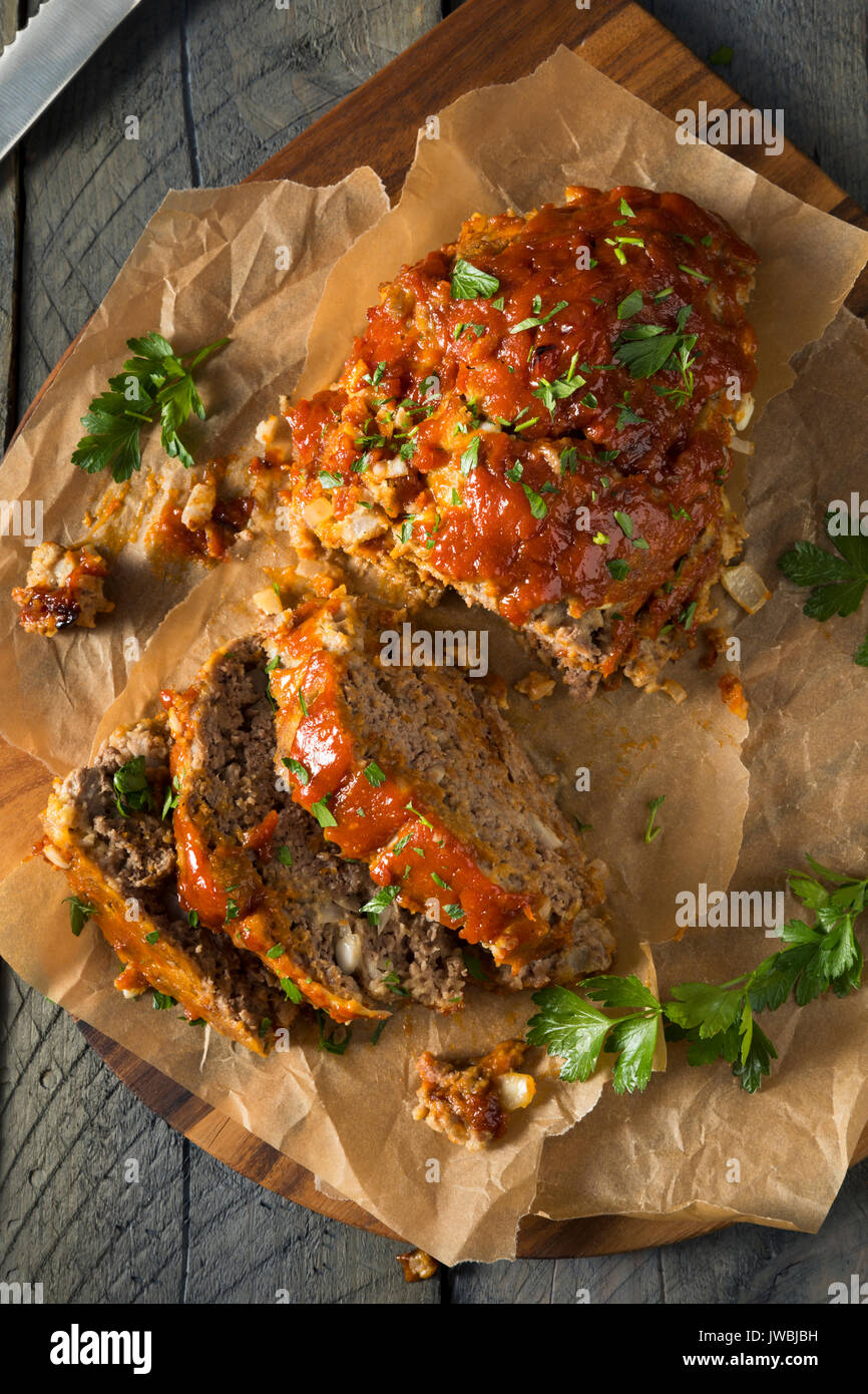 Homemade Savory Spiced Meatloaf with Onion and Parsley Stock Photo Alamy