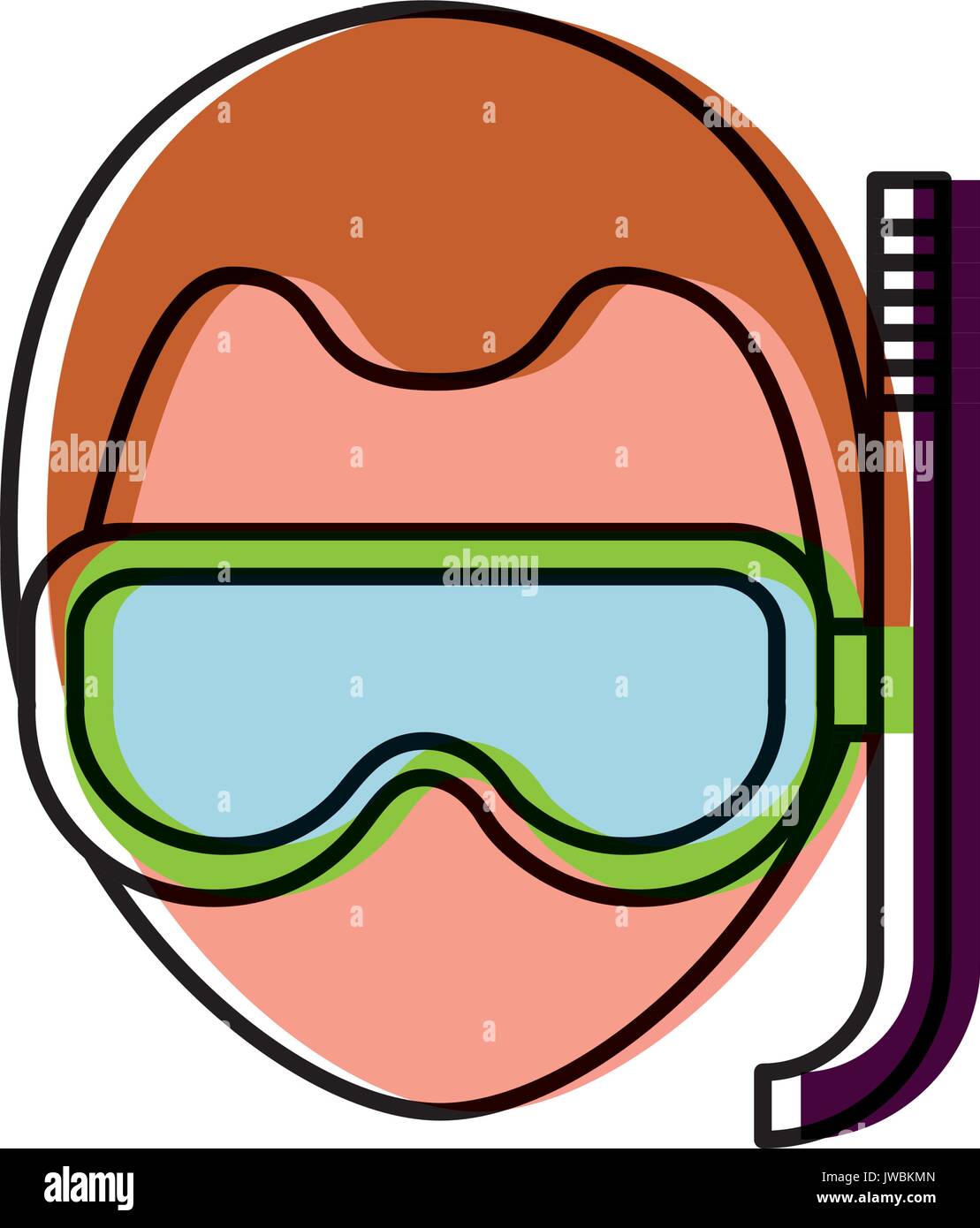 man with snorkel mask icon Stock Vector Image & Art - Alamy