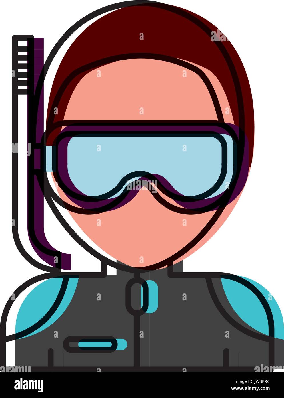 man with snorkel mask icon Stock Vector Image & Art - Alamy