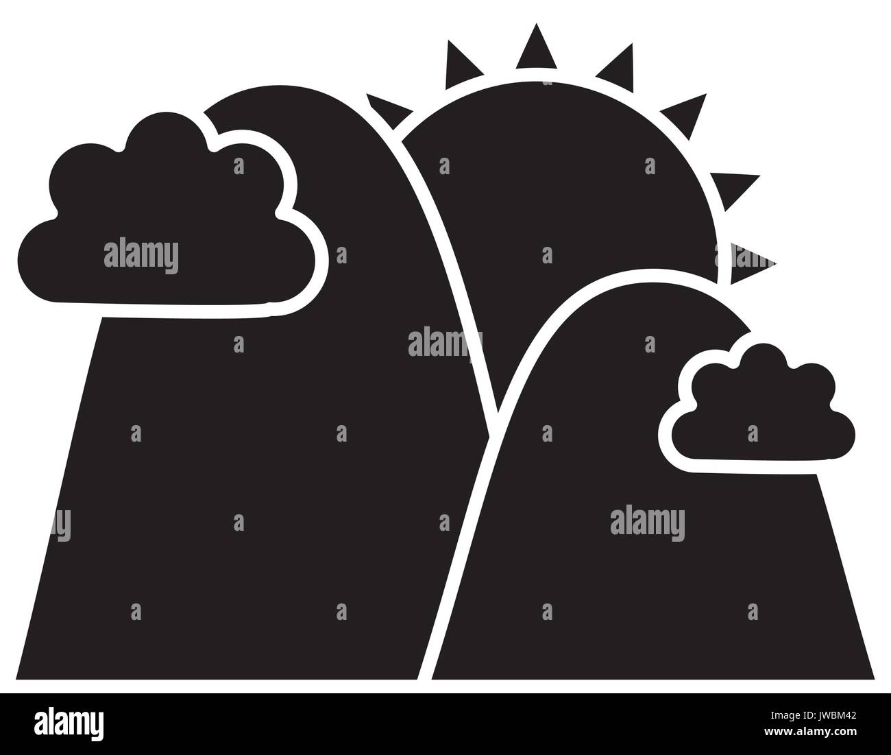 mountains and sun icon Stock Vector Image & Art - Alamy