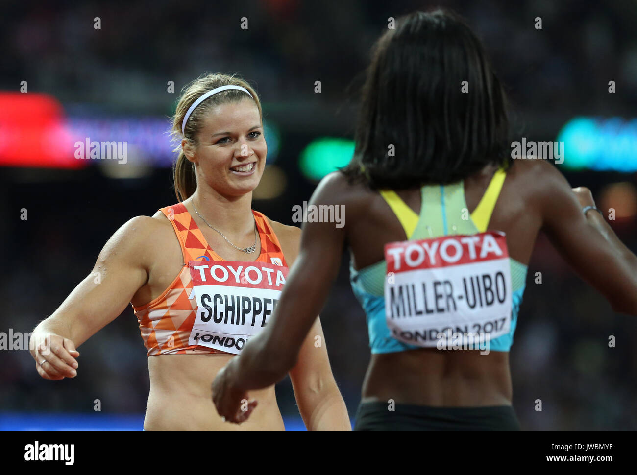 Netherland's Dafne Schippers celebrates winning the Women's 200m Final during day eight of the