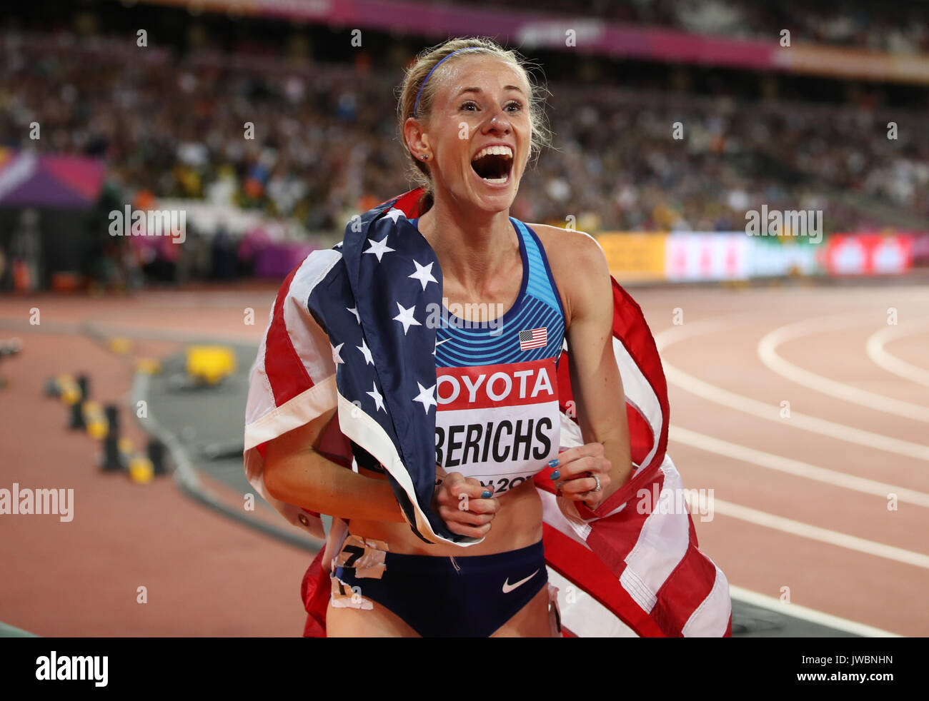 USA's Courtney Frerichs celebrates winning silver in the women's