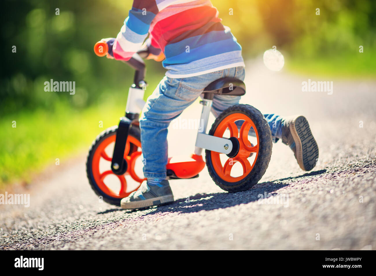 children on a bicycles Stock Photo