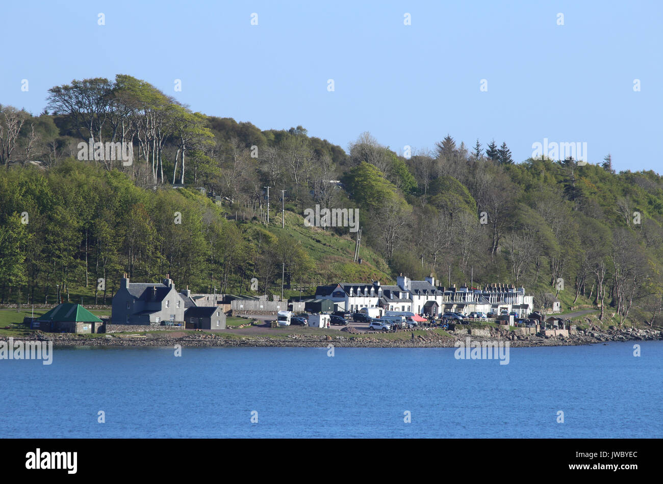 A view of 'Shore Street' in the settlement of Applecross, Wester Ross, Scotland, UK. Stock Photo
